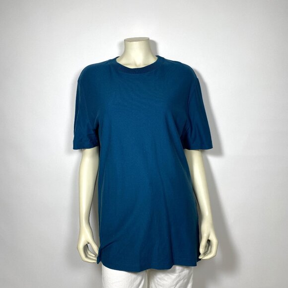 LOUIS VUITTON Teal Cotton Jacquard Velour 'Space' Logo Tee - Picture 1 of 8